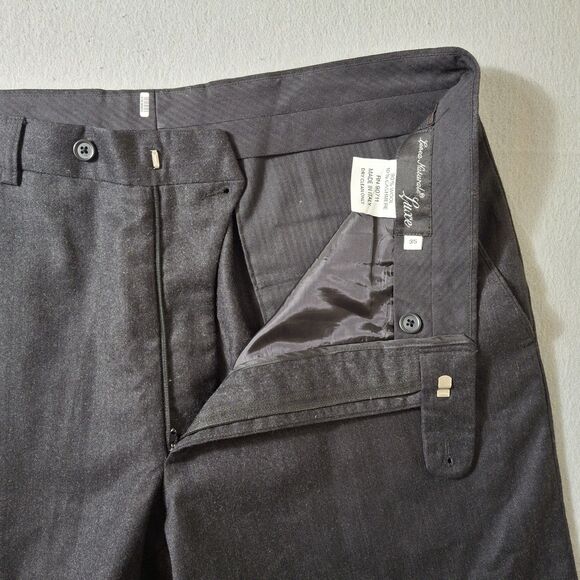 Zignone Dress Pants 35/34 Charcoal Cuffed Wool Cashmere Blend Made in Italy EUC - Picture 7 of 10